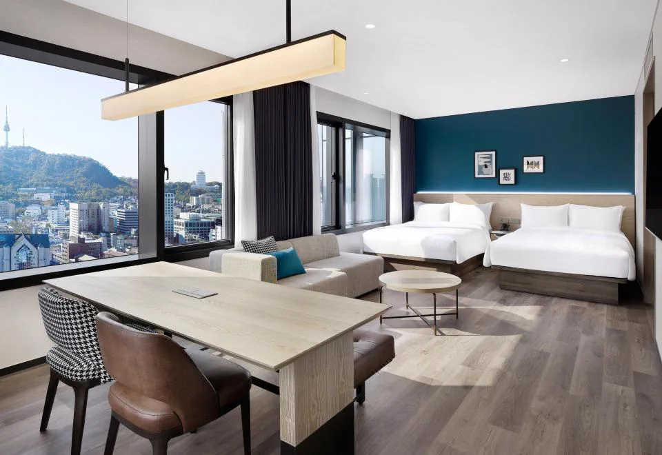 Twin room and city view at Four Points Josun Myeongdong