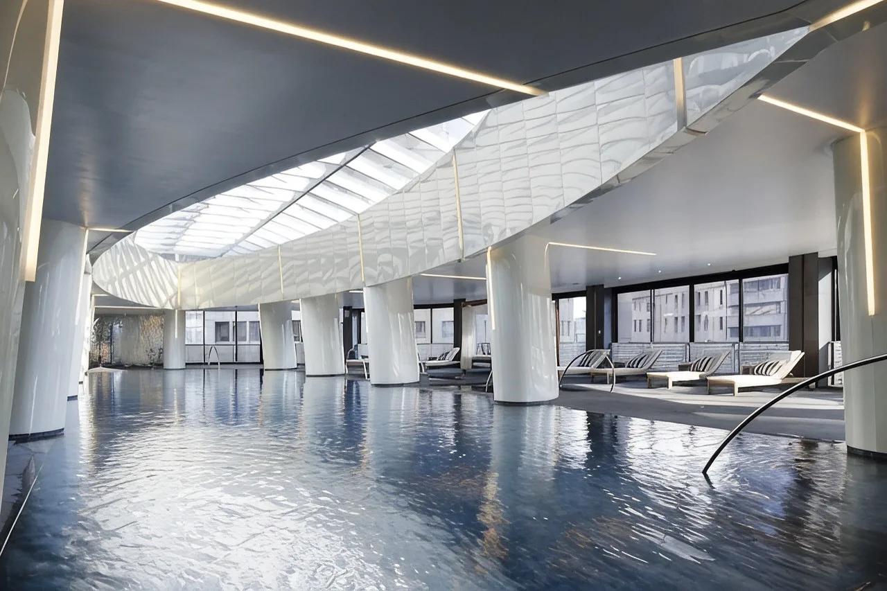 Indoor pool and seating at The Westin Josun Seoul